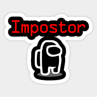 impostor among us character white Sticker